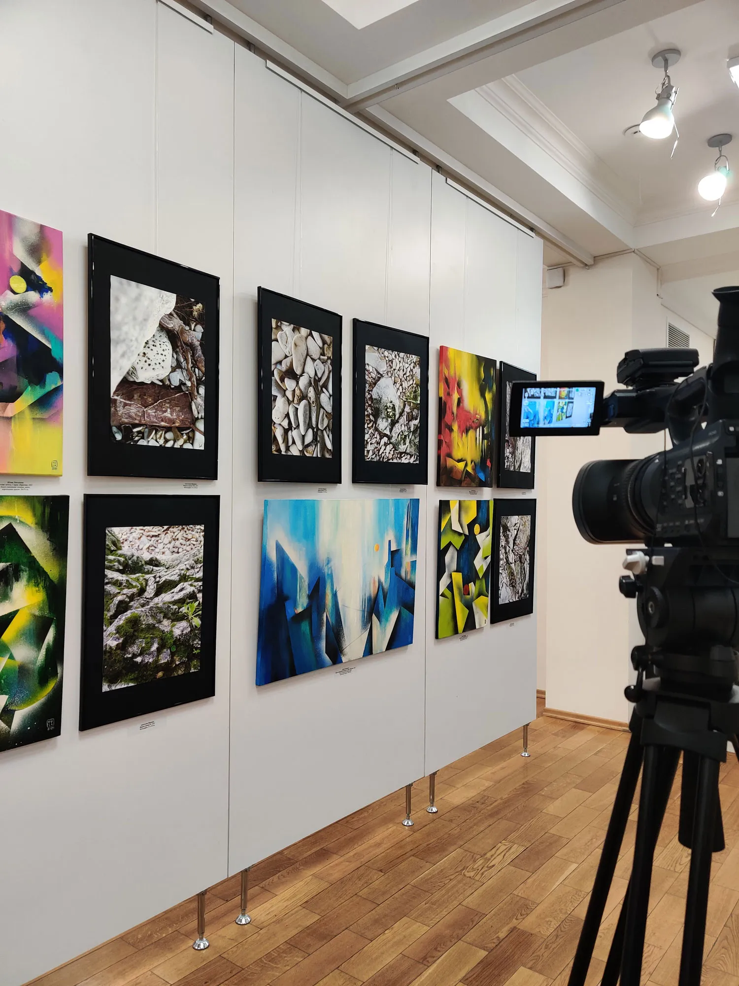 Works by Yulia Latysheva and Anastasia Ivanova in the focus of a video camera